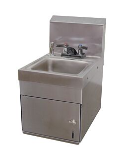 Laboratory Sink; Soap & Towel Dispenser, Deck Mounted Faucet, 9" x 9" x 5" Bowl, Basket Drain, Advance Tabco
