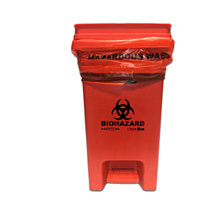13 gallon Biohazard Bin with Foot Pedal Operated Lid, MTC Bio, A8000B