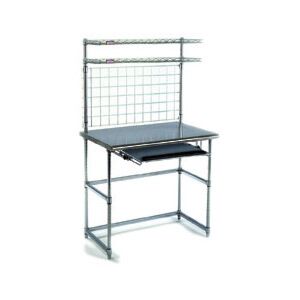 Work Station; 304 Stainless Steel, Solid Top, 48" W x 24" D x 74" H, Eagle