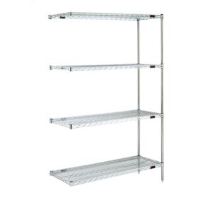 Pre-Configured Stainless Steel Wire Shelf Rack by Eagle; 4 Shelves, 48" W x 18" D x 74" H, A4-74-1848S