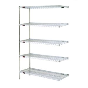 Pre-Configured Stainless Steel Wire Shelf Rack by Eagle; 5 Shelves, 48" W x 18" D x 74" H, A5-74-1848S