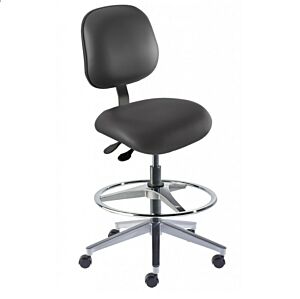 Chair; ISO 7, Black, Aluminum, 22" - 32", With Footring, Elite EEA-H-RC, BioFit