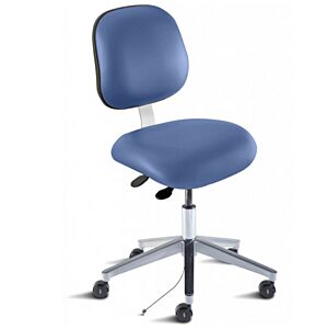Chair; ISO 7, ESD Blue, Aluminum, 17" - 22", W/O Footring, Elite EEA-L-RK, BioFit