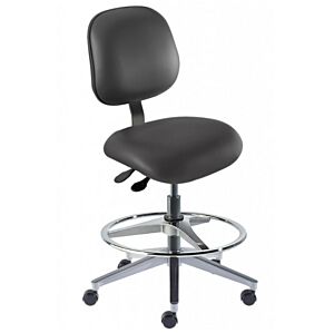 Chair; ISO 7, Black, Aluminum, 19" - 26", With Footring, Elite EEA-M-RC, BioFit