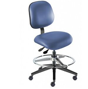 Chair; Grade 2 Blue Vinyl, ISO 7, Reinforced Composite Base, Elite Series, Biofit