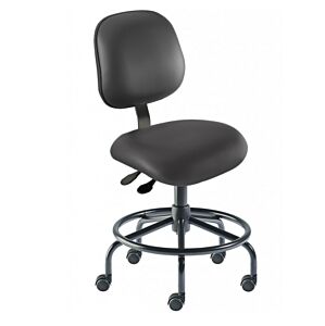 Chair; ISO 7, Black, Tubular Steel, 18" - 22", With Footring, Elite EES-L-RC, BioFit