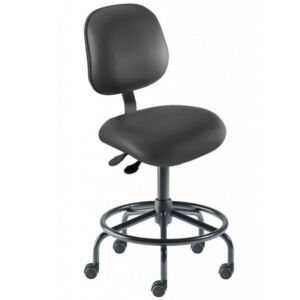 Chair; ISO 7, Black, Tubular Steel, 21" - 28", With Footring, Elite EES-M-RC, BioFit