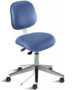 Chair; ISO 7, ESD Blue, Aluminum, 17" - 22", W/O Footring, Elite EEW-L-RK, BioFit
