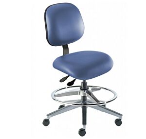 Chair; ISO 7, Blue, Aluminum, 19" - 26", With Footring, Elite EEW-M-RC, BioFit