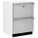 Refrigerator; Two Stainless Steel Drawer, Undercounter, 4.7 cu. ft., Marvel, 120 V