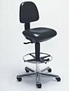 Chair; ISO 4, ESD Vinyl, Black, Polished Aluminum, 19