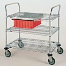 Cart; Cleanroom, Utility, Chrome-Plated Steel, 30