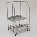 Mobile Step Ladder; Diamond Plated, Non-Continuous Welded, 2 Steps, 304 or 316 Stainless Steel, 30