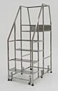 Mobile Step Ladder; Diamond Plated, Non-Continuous Welded, 5 Steps,  304 or 316 Stainless Steel, 30