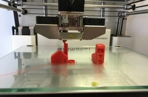 3-dimensional printer creating object made of plastic