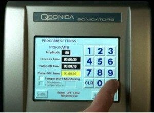 Q700 Sonicator touchscreen interface